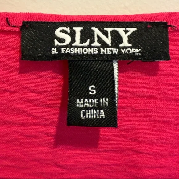 SLNY Women's Pink V-Neck Puff Sleeve Dress - Picture 4 of 5